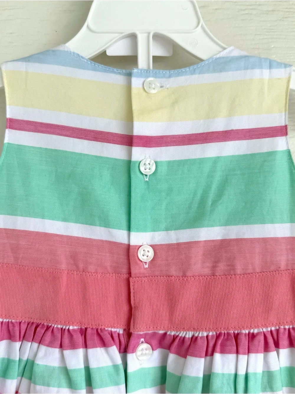 Carter's Sleeveless Pastel Stripe Bow Dress Size 9 Months Little Collections